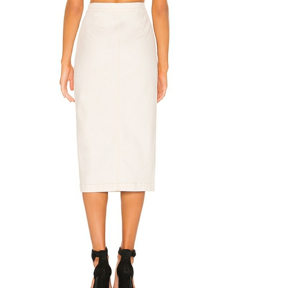 FREE PEOPLE JASMINE BUTTON FRONT PENCIL MIDI SKIRT - Picture 4 of 4